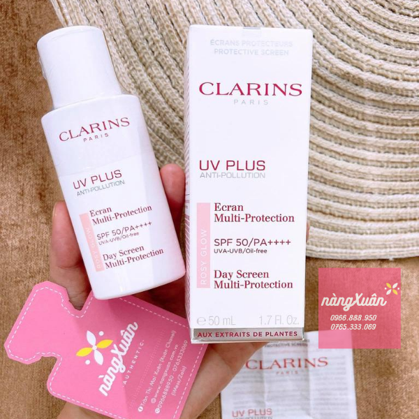 hình shop chụp chống nắng CLARINS Rosy Glow UV Plus Anti-Pollution màu hồng