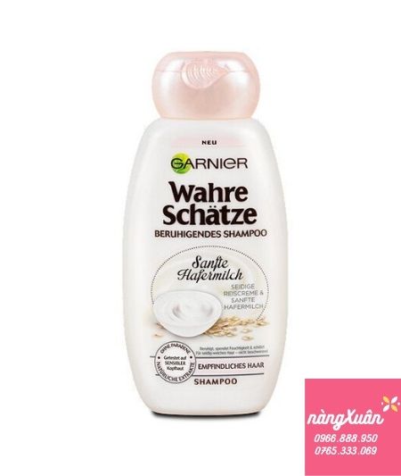 Dầu gội Garnier Wahre Schatze Sanflte Hafermilch Shampoo chính hãng nội địa Đức