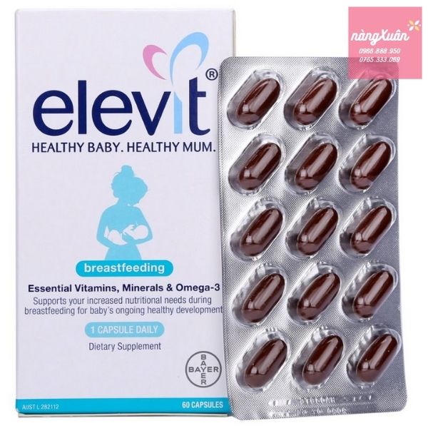 Viên uống Elevit Breastfeeding sau sinh 60 viên chính hãng