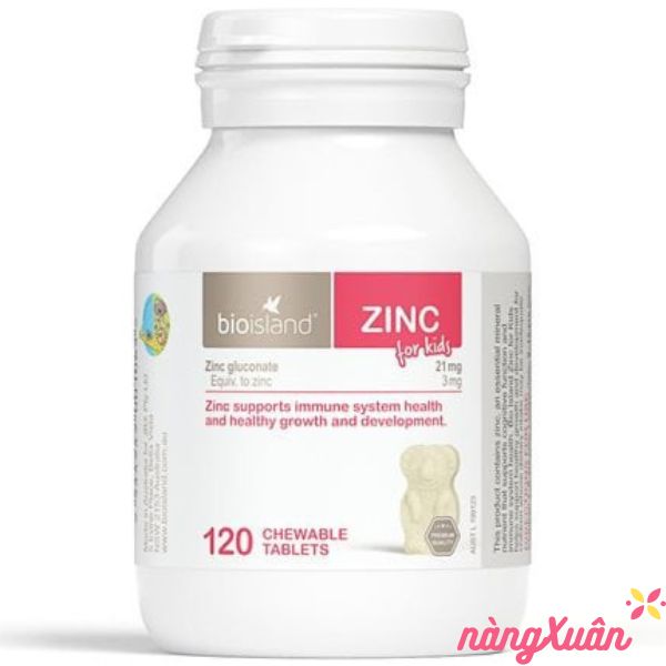 Bio Island ZINC 120 Chewable Tablets (Của Úc) - Viên nhai bổ sung kẽm cho trẻ từ 1 tuổi