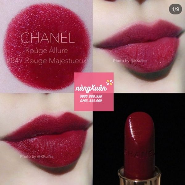 Swatch Son CHANEL Luminous Intense 847 Rouge Majestueux – Màu Đỏ Rượu