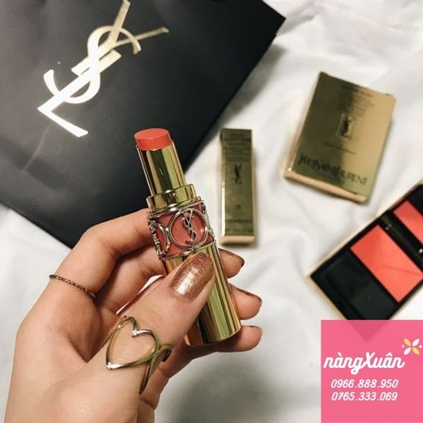 Son YSL 15 Corail Intuitive màu cam hồng nude chính hãng