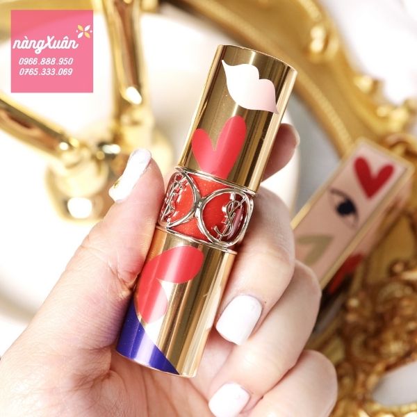 Son Ysl Shine 114 Dial Red I Love You So Pop ❥ Màu Đỏ Thuần