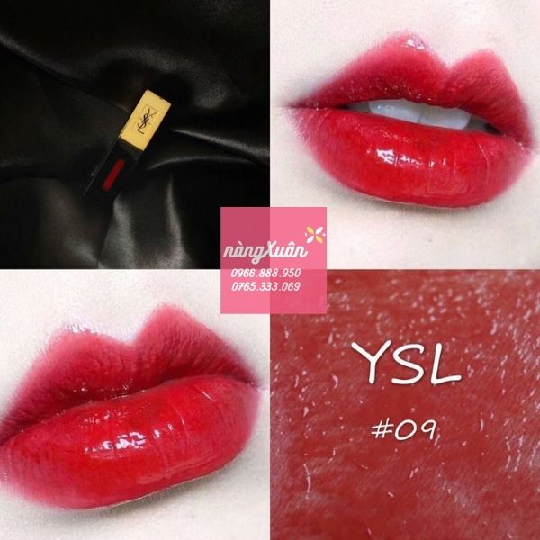 Ảnh swatch Son YSL 09 Rouge Laque Vernis