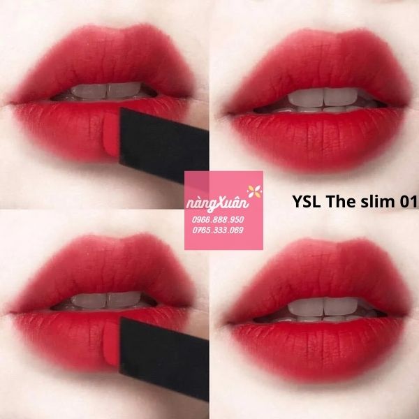 YSL The Slim 01 Rouge Extravagant swatch 