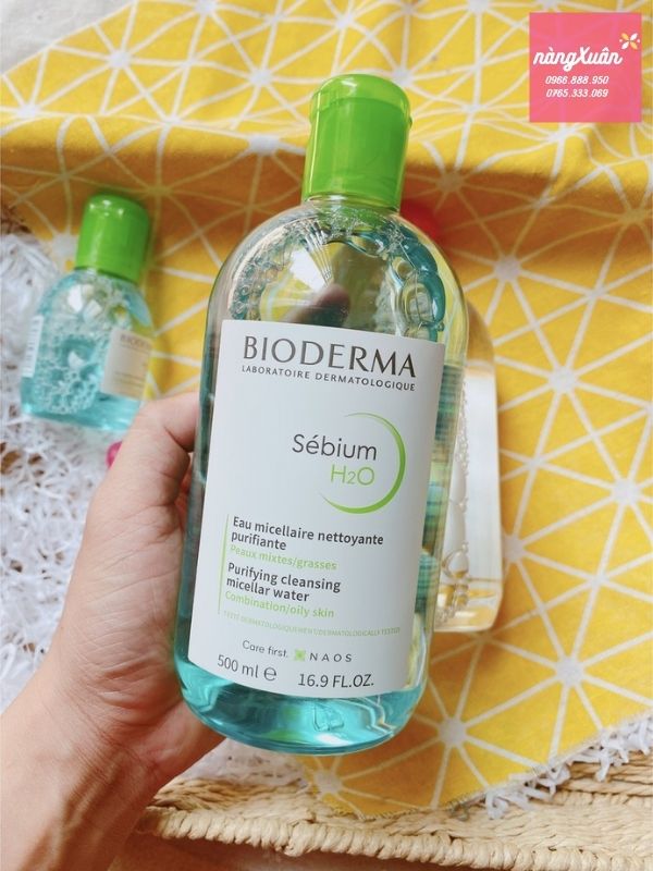 Nước tẩy trang Bioderma nắp xanh lá chính hãng