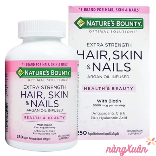 Viên uống đẹp da tóc móng Nature's Bounty Hair Skin Nails 250 viên Mỹ