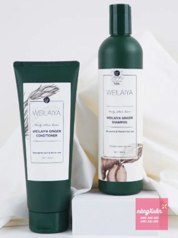 Bộ dầu gội xả gừng WEILAYA Ginger giúp tóc suôn mượt.
