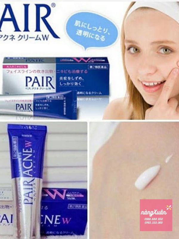 Kem trị mụn PAIR ACNE W Cream 24g Nhật Bản loại bỏ các vấn đề về mụn.