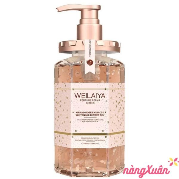 Sữa Tắm Trắng Da Hoa Hồng WEILAIYA Perfume Repair Series Grand Rose Extracts Whitening Shower Gel 450ml