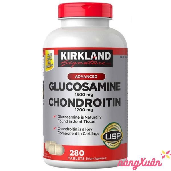 Viên uống xương khớp Kirkland Signature Glucosamine 1500mg Chondroitin 1200mg 280 viên Mỹ