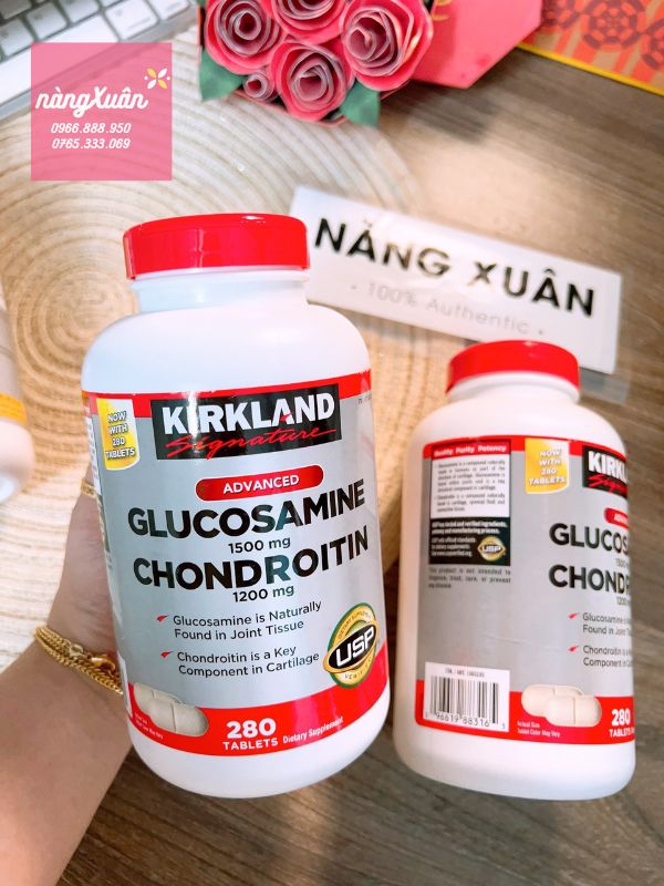 Viên uống xương khớp Kirkland Signature Glucosamine 1500mg Chondroitin 1200mg 280 viên