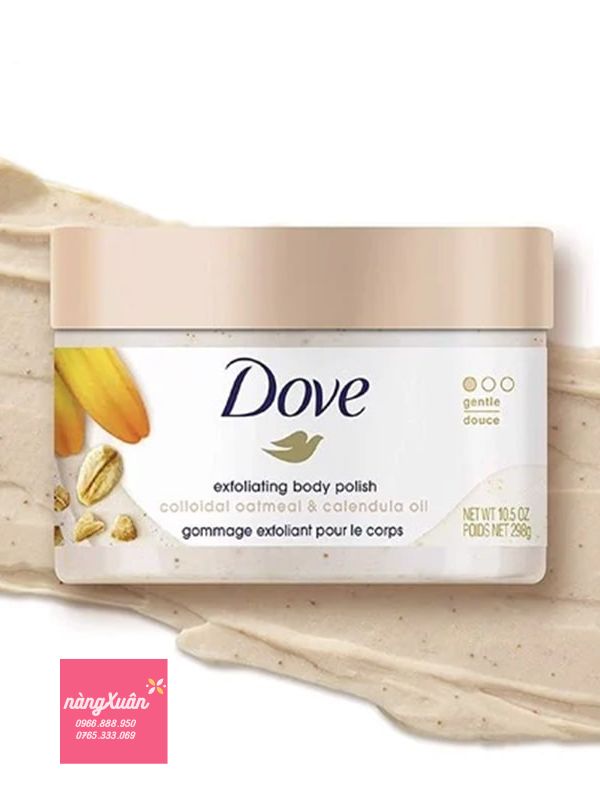 Kem Tẩy Tế Bào Chết DOVE Exfoliating Body Polish bột yến mạch và dầu hoa cúc