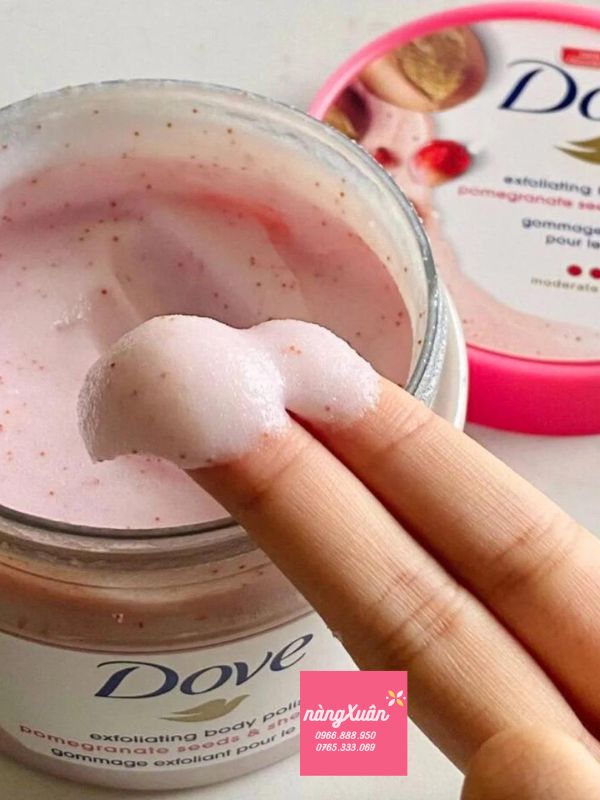 Kem Tẩy Tế Bào Chết DOVE Exfoliating Body Polish lựu đỏ và bơ hạt mỡ