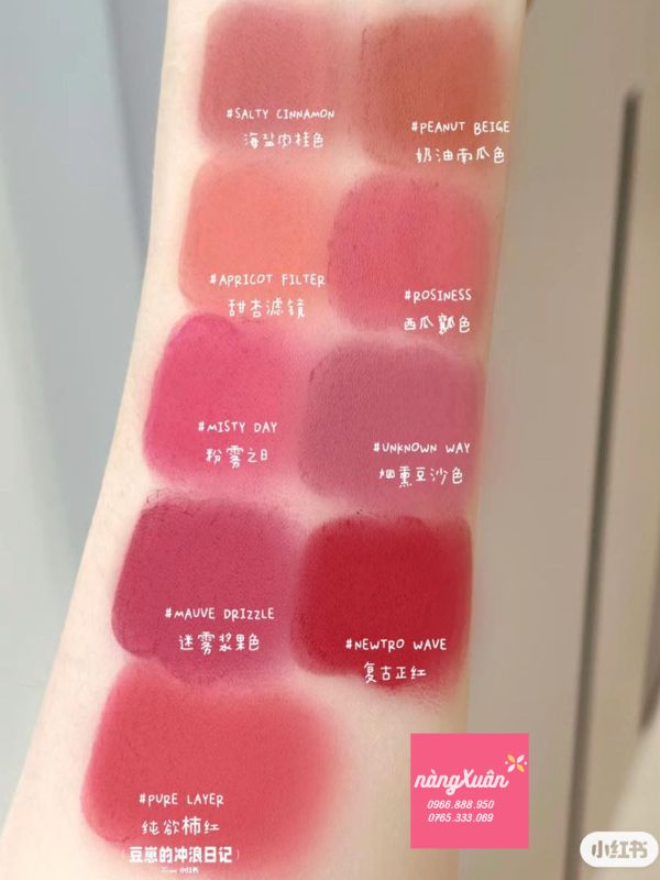 Bảng màu son 3CE Blur Matte