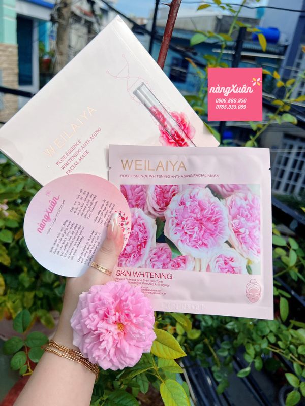 Mặt Nạ Hoa Hồng WEILAIYA Rose Essence Whitening Anti-Aging Facial Mask 