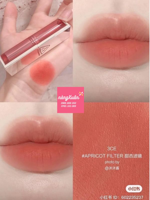 Swatch son 3CE APRICOT FILTER