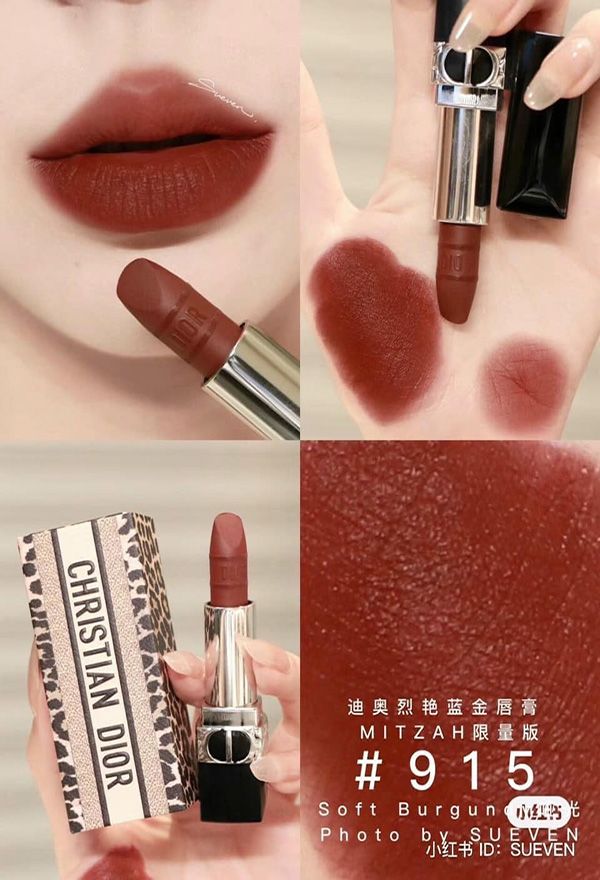 Son DIOR 915 Matte Soft Burgundy – Màu Đỏ Nâu Đất