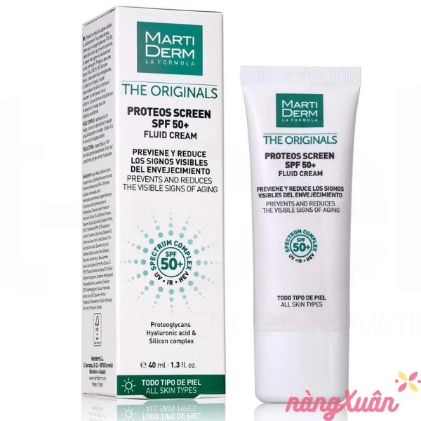 Kem Chống Nắng MartiDerm The Originals Proteos Screen SPF50+ Fluid Cream 40ml