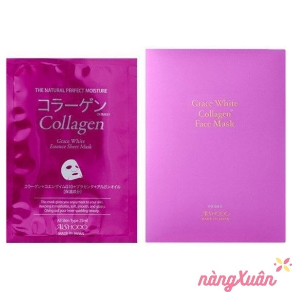 Mặt nạ collagen dưỡng trắng da AISHODO COLLAGEN 20 miếng của Nhật