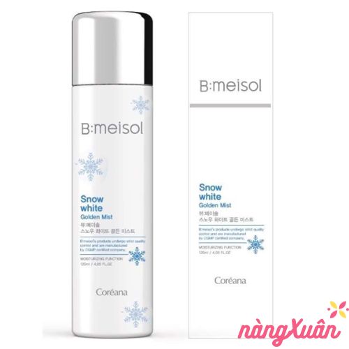 Xịt Khoáng B:meisol Snow White Golden Mist 120ml – Dưỡng Trắng, Căng Bóng