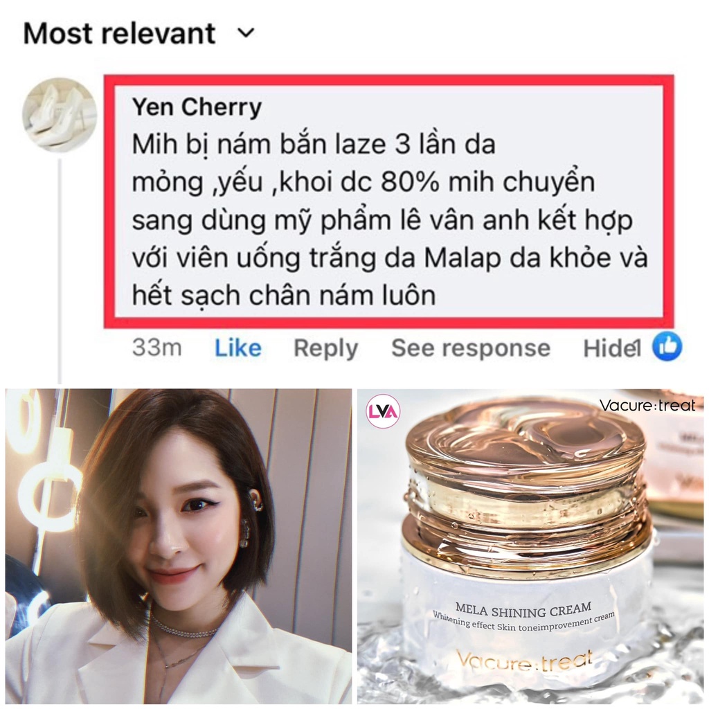 Feedback khách sử dụng kem nám Vacure:treat