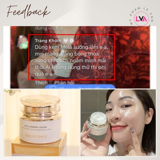 Feedback khách sử dụng kem nám Vacure:treat