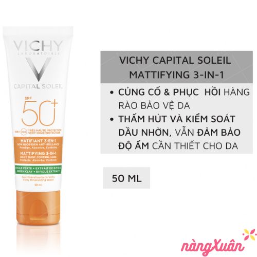 Kem Chống Nắng VICHY Capital Soleil Mattifying 3-In-1 SPF50+ 50ml