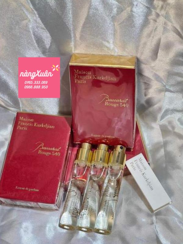 Set 3 Nước Hoa Mini Baccarat Rouge 540 Extrait de Parfum 11ml